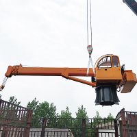 連云港海上5噸油電兩用船吊價格 農用漁船隨船吊漁網吊機圖片